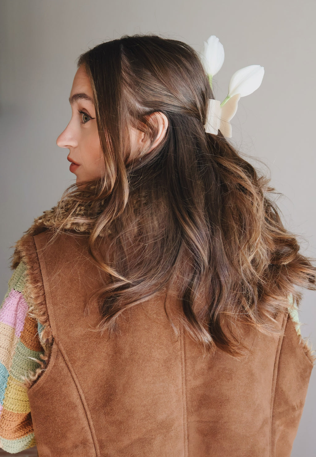 Teddy Fur Vest in Chocolate Brown