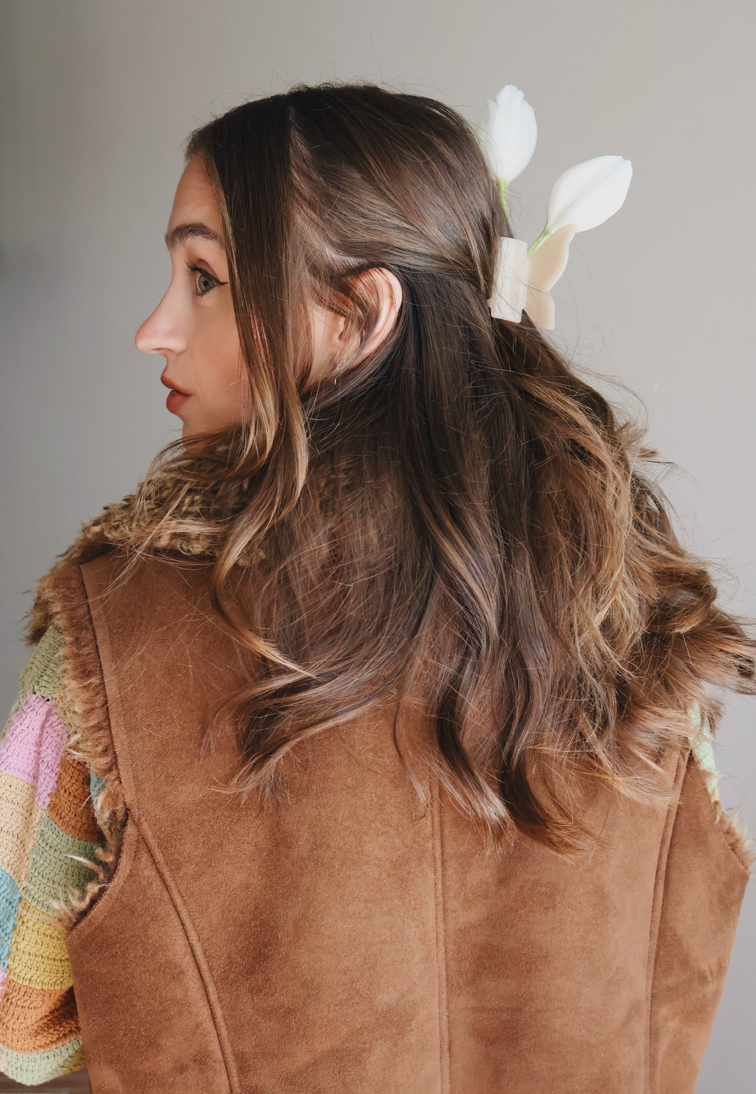 Teddy Fur Vest in Chocolate Brown