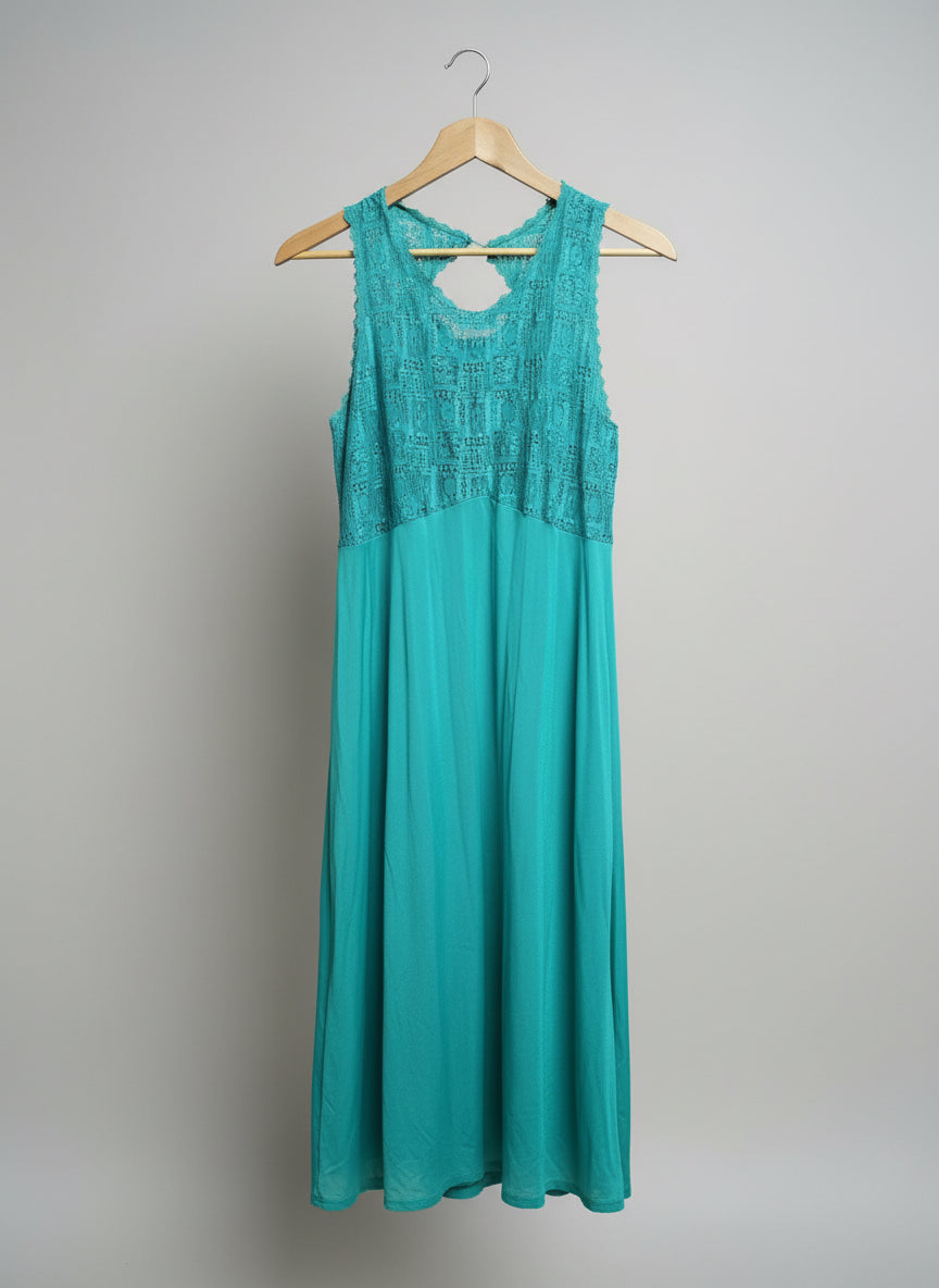 Sea Green High Neck Slip Dress