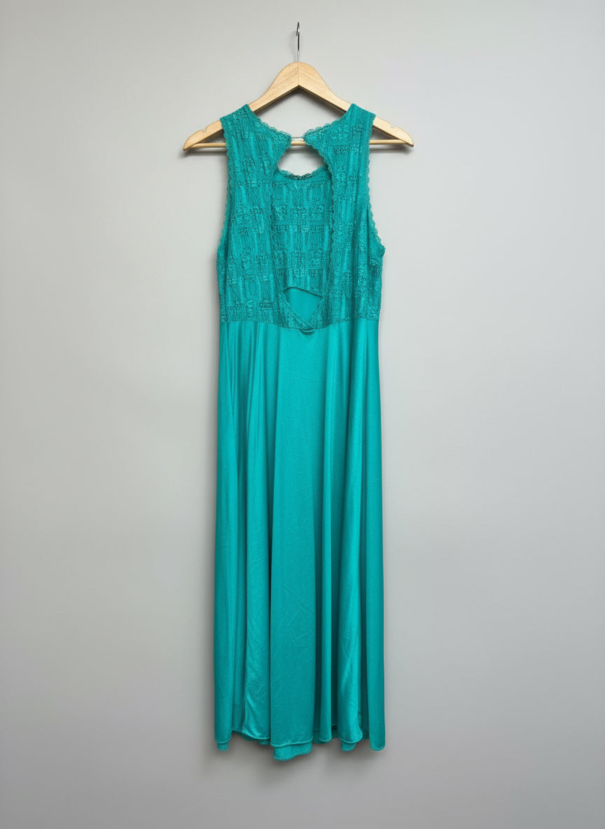 Sea Green High Neck Slip Dress