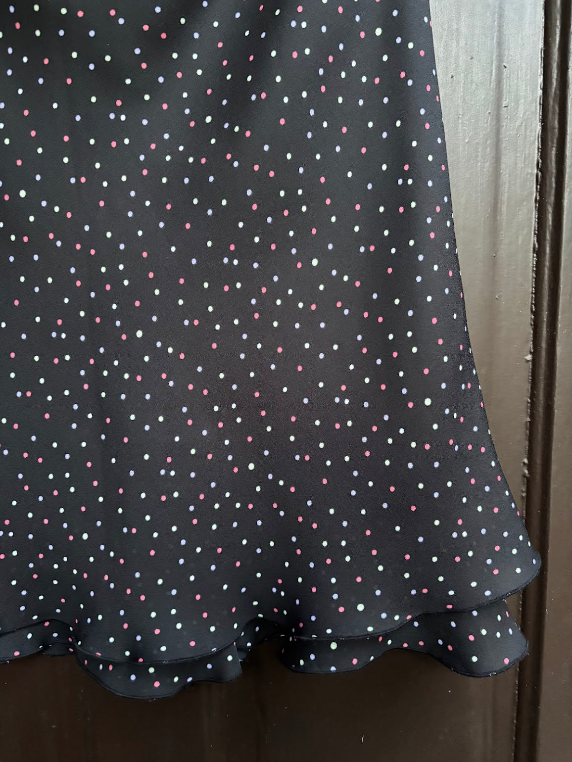 Polka Dot Skirt with Ruffle Hem