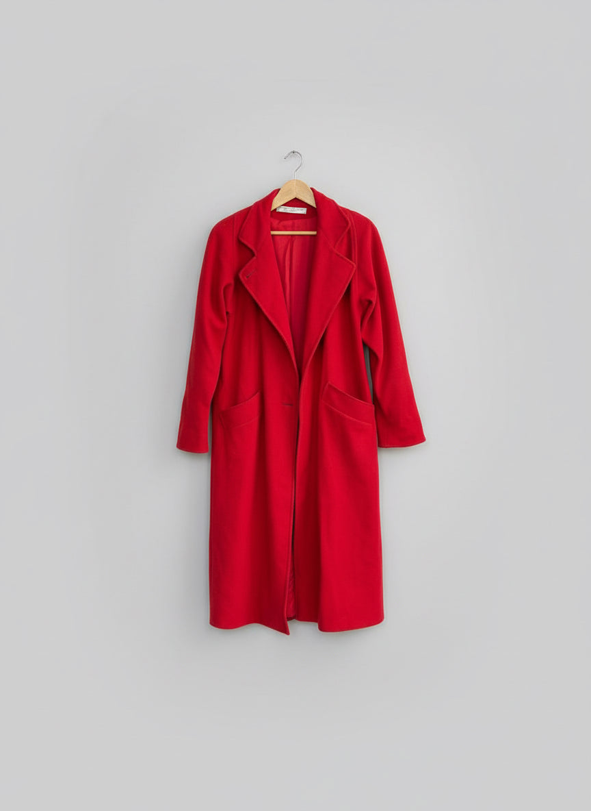 Cherry Red Wool Coat