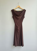 Chocolate Brown Tie Dress