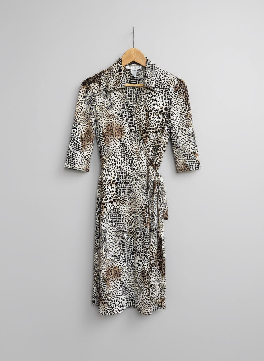 Animal Print Wrap Dress