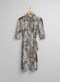 Animal Print Wrap Dress