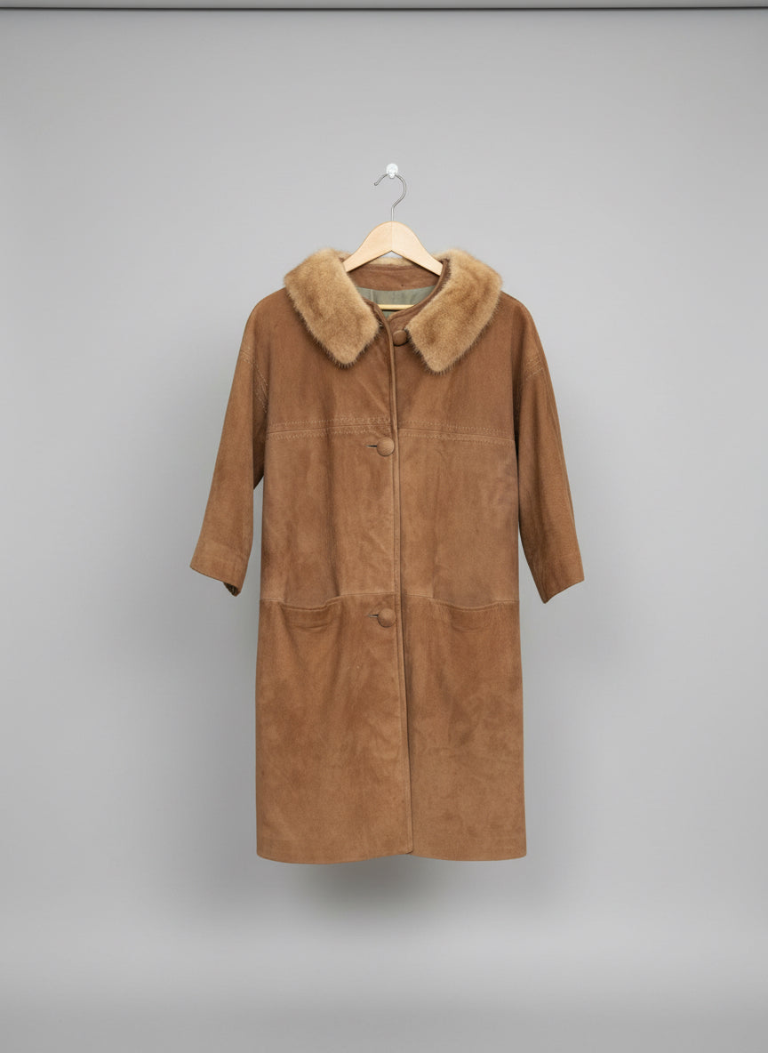 Vintage 1960s Fur Trimmed Coat