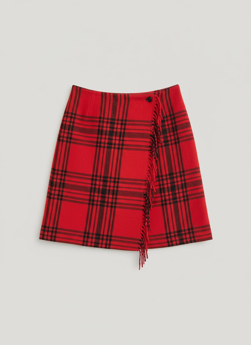 Holiday Plaid Wrap Skirt