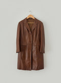 Vintage Brown Leather Trench
